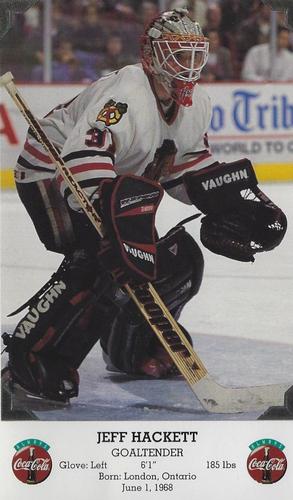 1996-97 Coca-Cola Chicago Blackhawks #NNO Jeff Hackett Front