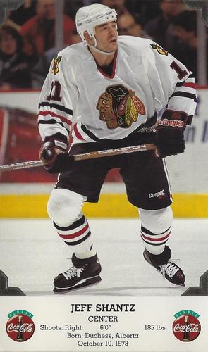 1996-97 Coca-Cola Chicago Blackhawks #NNO Jeff Shantz Front
