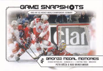 2023 Legendary Cards Bronze Medal Memories 1993 - Game Snapshots Platinum #GS-03 Petr Briza / Rod Brind’Amour Front