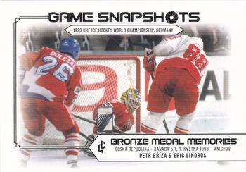 2023 Legendary Cards Bronze Medal Memories 1993 - Game Snapshots Platinum #GS-05 Petr Briza / Eric Lindros Front