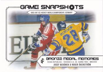2023 Legendary Cards Bronze Medal Memories 1993 - Game Snapshots Platinum #GS-12 Josef Beranek / Roger Åkerstrom Front