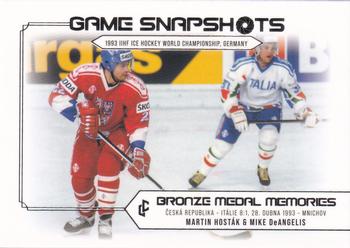 2023 Legendary Cards Bronze Medal Memories 1993 - Game Snapshots Platinum #GS-16 Martin Hostak / Mike DeAngelis Front