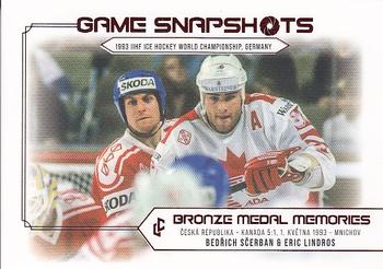 2023 Legendary Cards Bronze Medal Memories 1993 - Game Snapshots Red #GS-01 Bedrich Scerban / Eric Lindros Front