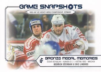 2023 Legendary Cards Bronze Medal Memories 1993 - Game Snapshots Blue #GS-01 Bedrich Scerban / Eric Lindros Front