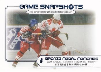 2023 Legendary Cards Bronze Medal Memories 1993 - Game Snapshots Blue #GS-02 Leo Gudas / Rod Brind’Amour Front