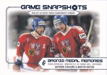 2023 Legendary Cards Bronze Medal Memories 1993 - Game Snapshots Blue #GS-21 Antonin Stavjana / Martin Hostak Front