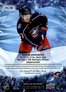2022-23 Upper Deck Ice - Ice Premieres Jerseys #IPJ-NB Nick Blankenburg Back