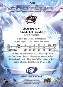 2022-23 Upper Deck Ice - Sub Zero #SZ-JG Johnny Gaudreau Back