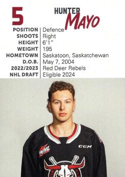 2023-24 Red Deer Rebels (WHL) #NNO Hunter Mayo Back