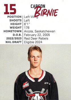 2023-24 Red Deer Rebels (WHL) #NNO Carson Birnie Back