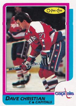 1986-87 O-Pee-Chee - Blank Back #21 Dave Christian Front