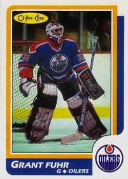 1986-87 O-Pee-Chee - Blank Back #56 Grant Fuhr Front