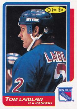 1986-87 O-Pee-Chee - Blank Back #147 Tom Laidlaw Front
