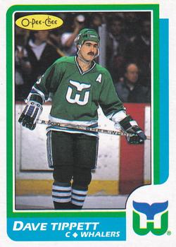 1986-87 O-Pee-Chee - Blank Back #148 Dave Tippett Front