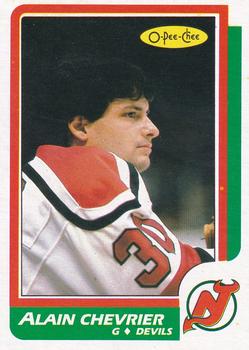 1986-87 O-Pee-Chee - Blank Back #225 Alain Chevrier Front