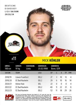 2023-24 Playercards (DEL) #003 Mick Köhler Back