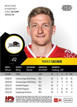 2023-24 Playercards (DEL) #004 Mirko Sacher Back