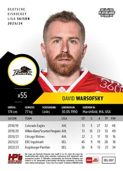 2023-24 Playercards (DEL) #007 David Warsofsky Back
