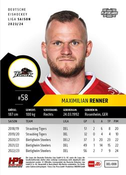 2023-24 Playercards (DEL) #008 Maximilian Renner Back