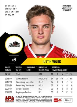 2023-24 Playercards (DEL) #011 Justin Volek Back