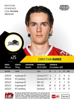 2023-24 Playercards (DEL) #014 Christian Hanke Back