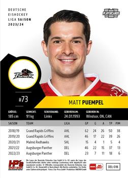2023-24 Playercards (DEL) #018 Matt Puempel Back