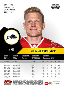 2023-24 Playercards (DEL) #020 Alexander Oblinger Back