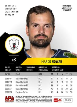 2023-24 Playercards (DEL) #030 Marco Nowak Back