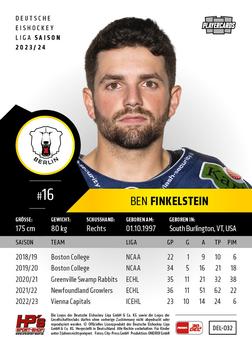 2023-24 Playercards (DEL) #032 Ben Finkelstein Back
