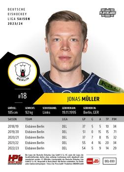2023-24 Playercards (DEL) #033 Jonas Müller Back