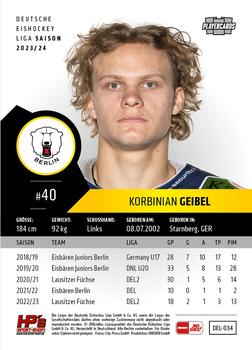 2023-24 Playercards (DEL) #034 Korbinian Geibel Back