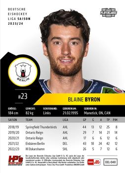 2023-24 Playercards (DEL) #040 Blaine Byron Back