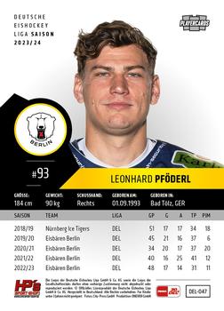 2023-24 Playercards (DEL) #047 Leonhard Pföderl Back