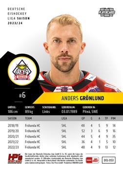 2023-24 Playercards (DEL) #053 Anders Grönlund Back