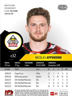 2023-24 Playercards (DEL) #056 Nicolas Appendino Back