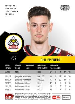 2023-24 Playercards (DEL) #059 Philipp Preto Back