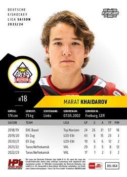 2023-24 Playercards (DEL) #064 Marat Khaidarov Back