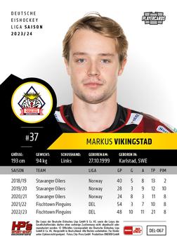 2023-24 Playercards (DEL) #067 Markus Vikingstad Back