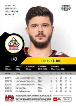 2023-24 Playercards (DEL) #073 Lukas Kälble Back