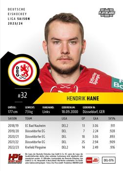 2023-24 Playercards (DEL) #076 Hendrik Hane Back