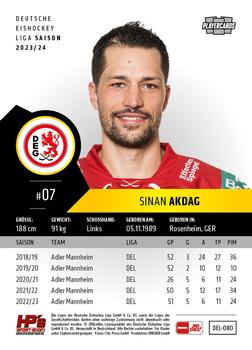 2023-24 Playercards (DEL) #080 Sinan Akdag Back