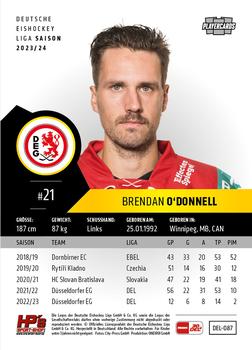 2023-24 Playercards (DEL) #087 Brendan O'Donnell Back