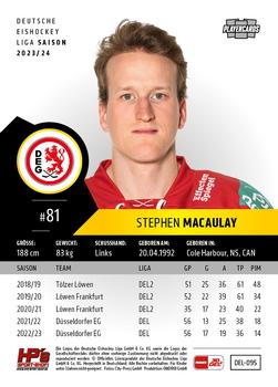 2023-24 Playercards (DEL) #095 Stephen Macaulay Back
