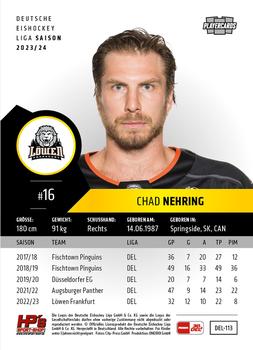 2023-24 Playercards (DEL) #113 Chad Nehring Back