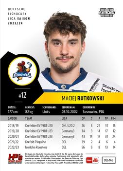 2023-24 Playercards (DEL) #166 Maciej Rutkowski Back