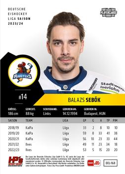 2023-24 Playercards (DEL) #168 Balazs Sebok Back
