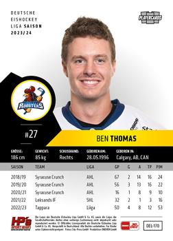2023-24 Playercards (DEL) #170 Ben Thomas Back
