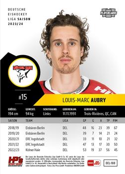 2023-24 Playercards (DEL) #188 Louis-Marc Aubry Back