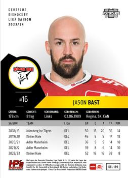2023-24 Playercards (DEL) #189 Jason Bast Back