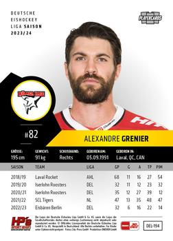 2023-24 Playercards (DEL) #194 Alexandre Grenier Back